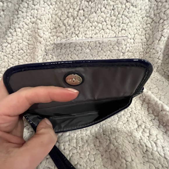 Coach Blue Patent Leather Zip Around Wristlet Wallet - Picture 6 of 10